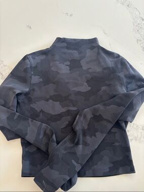 lululemon athletica Black Gray Camo Mock Neck Pullover